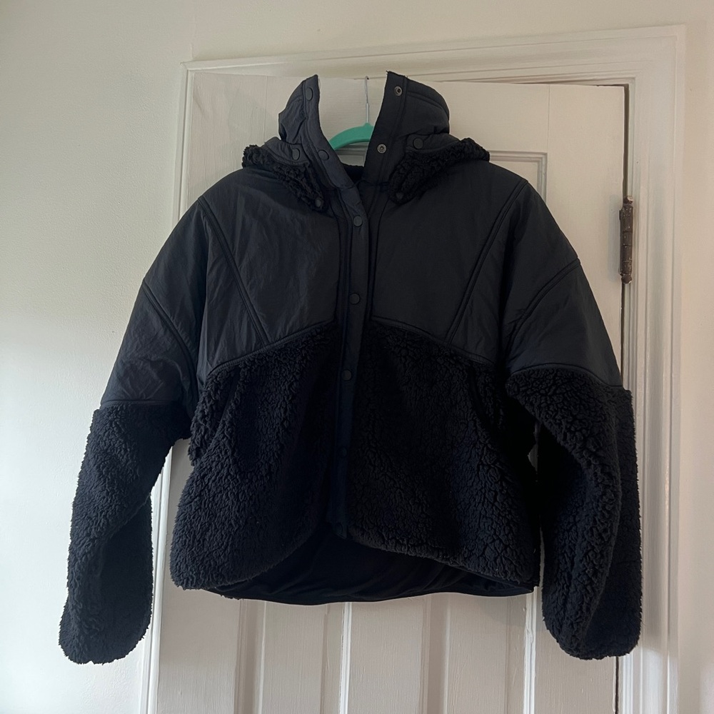 Free People Adventure Awaits Fleece Jacket With Removable Hood